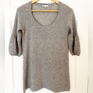 Vince Grey Heather Cashmere Sweater Small Bell Sleeve with Scoop Neck Chic Top